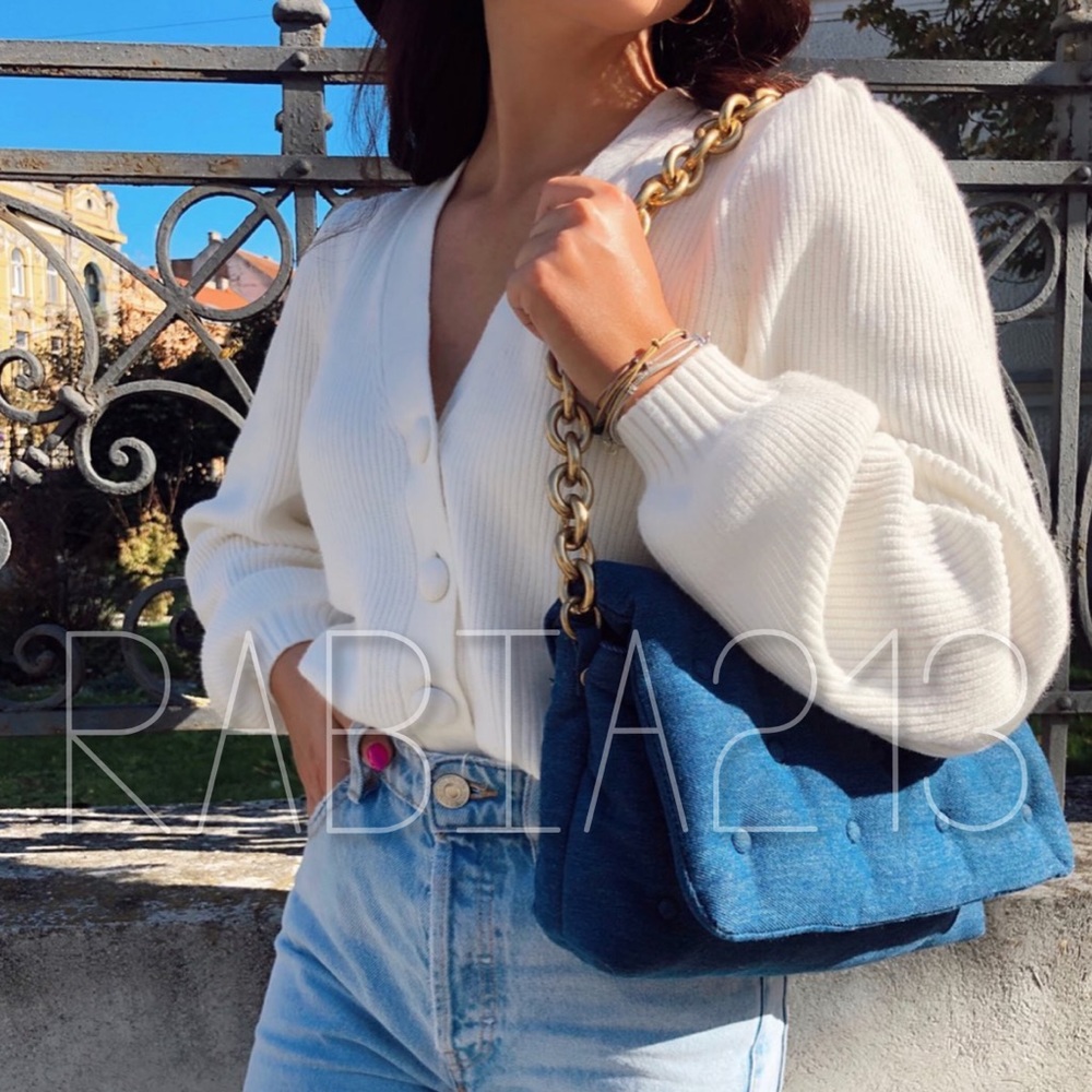 LAST 1!🔥ZARA QUILTED DENIM CHAIN STRAP CROSSBODY - Picture 8 of 16